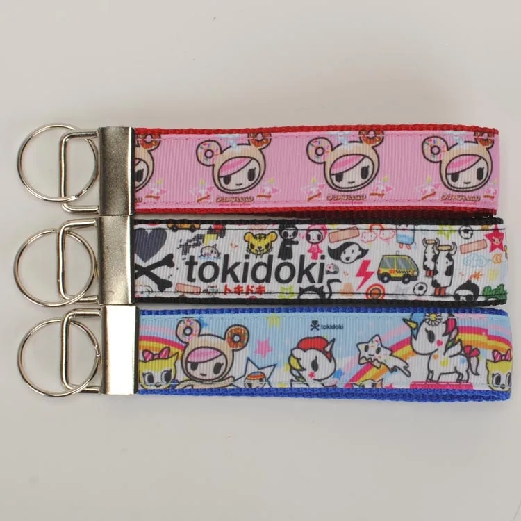 

1'25mm 22CM cartoon tokidoki pattern Key Fob,Custom Key Chain Wristlets Personalized Key Chains