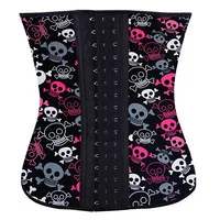 Skull corsets and bustiers corset underbust hot shaper latex waist cincher korsett for women corselet preto fajas modeladoras