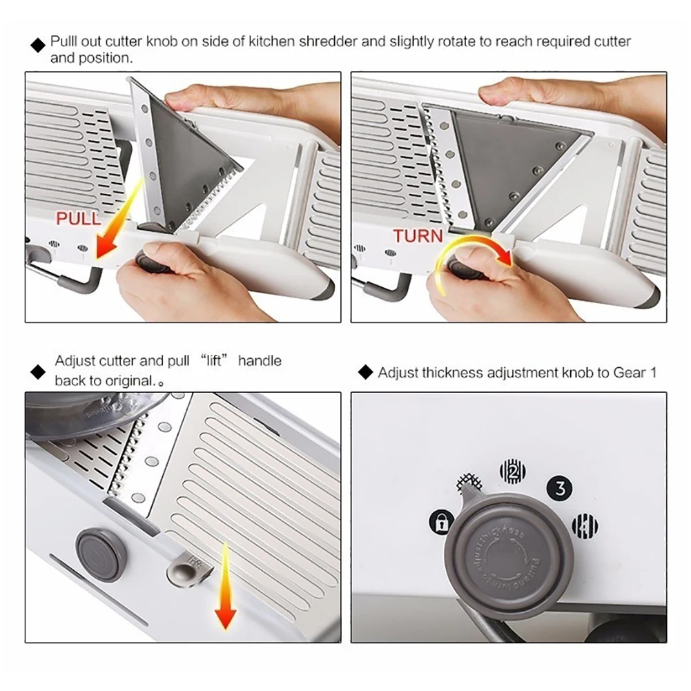 Adjustment Knob Mandoline Slicer Manual Vegetable Potato Carrot Cutter Grater