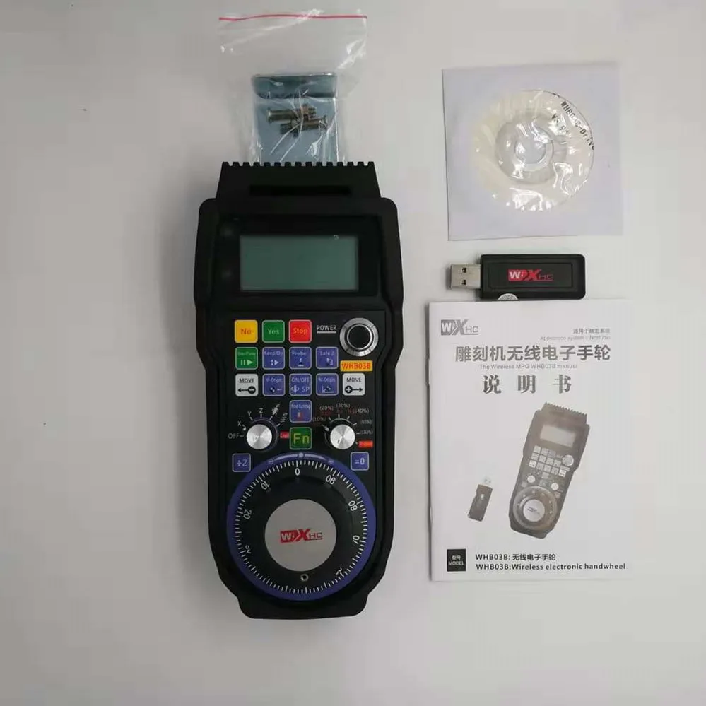WHB03B беспроводной электрический маховик с ЧПУ для Ncstudio, беспроводной MPG с USB для фрезерного станка с ЧПУ 3 оси 4 оси