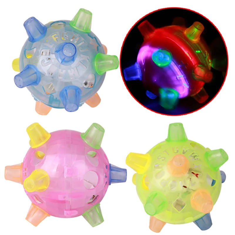 

New Pet Flashing Dog Ball For Games Kids Ball Led Pets Toys Jumping Joggle Crazy Football Children's Funny Toy Drop shipping