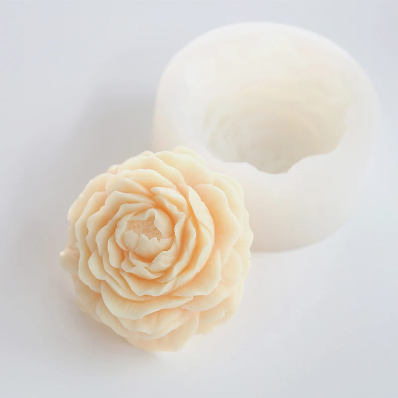 DIY Silicone Soap Mold Wedding Gift Plaster Craft Flower Making Mould Large 3D Peony Silica Gel Soap Making Molds