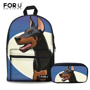 

FORUDESIGNS School Bags for Junior Doberman Dog Printing School Backpack for Boys Teenage Satchel Schoolbag Mochila Escolar 2018