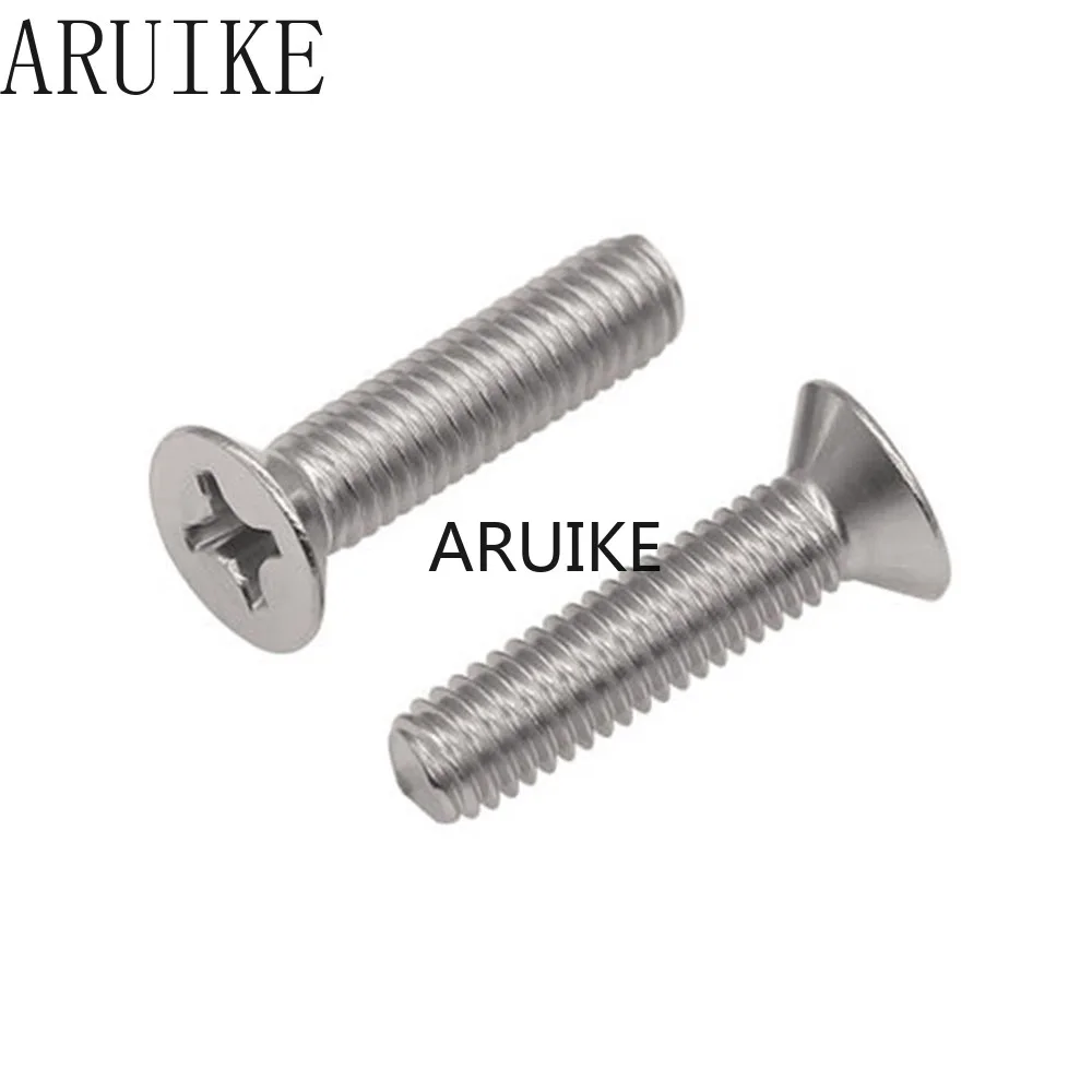 

100pcs/Lot GB819 M6x25 mm M6*25 304 Stainless Steel flat head cross Countersunk screw