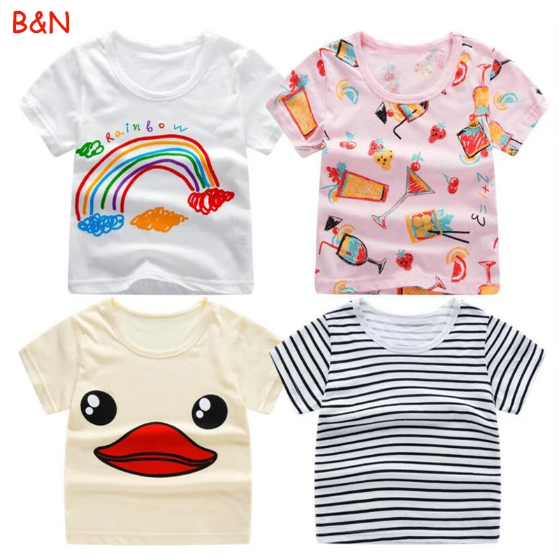 

B&N New Baby Kids Girls T-shirt Child Clothing Childrens Tops Summer Clothes Short Sleeve Tee blouse Shirts Cartoon