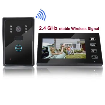 Kopen Gratis verzending! Home Security 2.4G Draadloze Video Deurtelefoon Intercom Deurbel Camera met 7 \