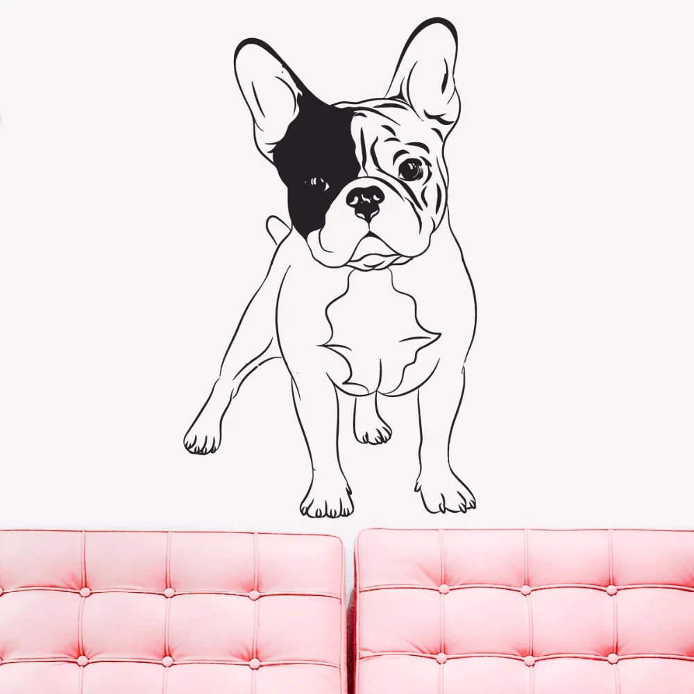 

Pet Wall Decal Removable English Bulldog Dogs Home Bedroom Decoration Pets Shop Wall Sticker Puppy Dogs House Art Mural AY498