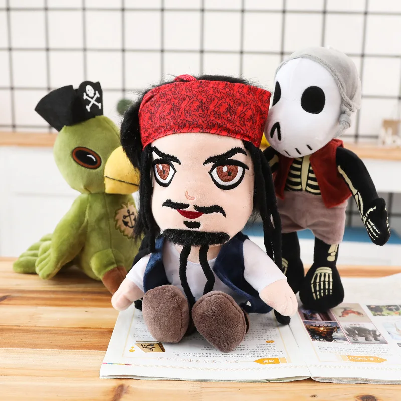 

2019 New Caribbean Pirates Plush Toys Captain Jack,Bird,Skull Spoof Dolls for Children's Birthday Kid's Party