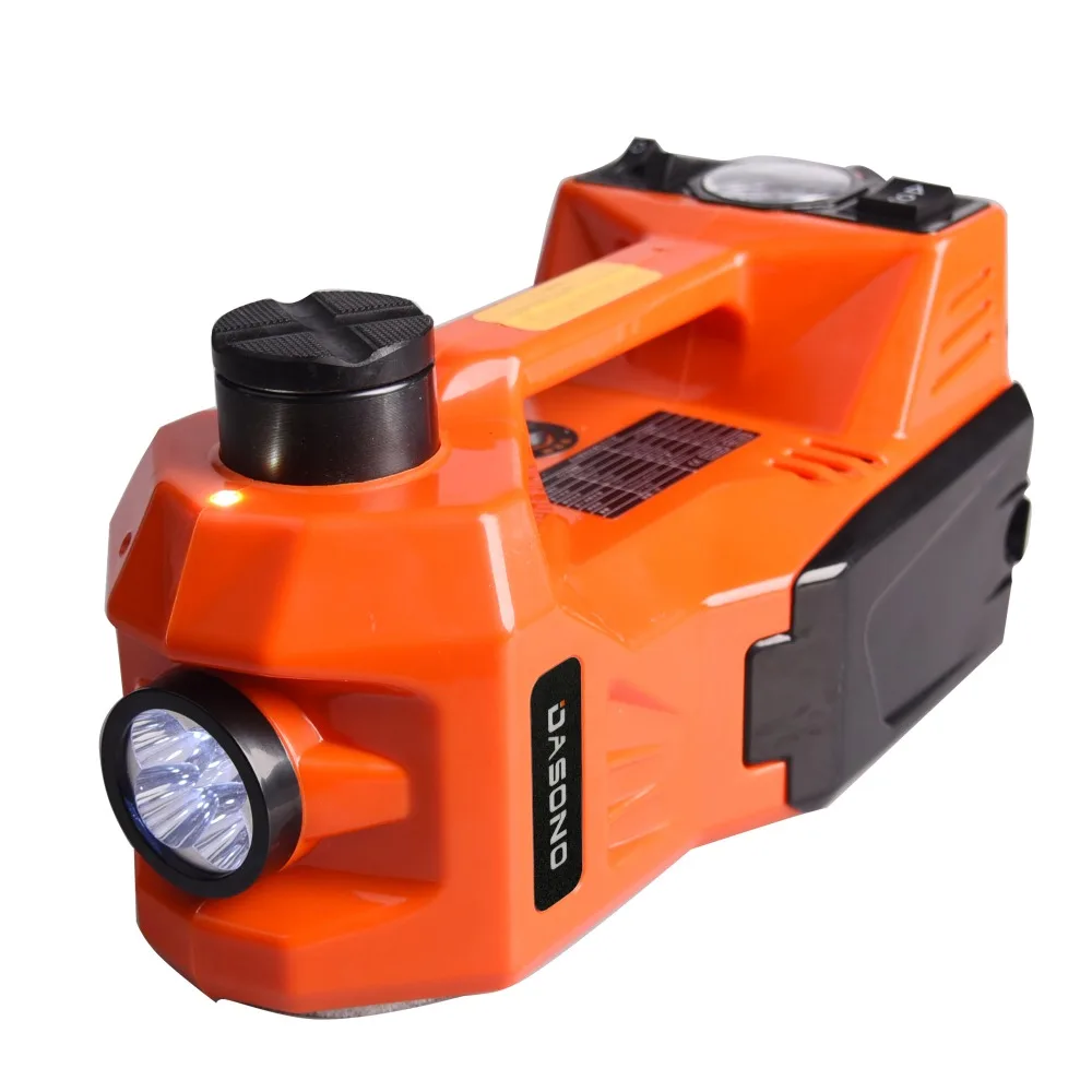 KUNFINE 12V 5Ton Car Electric Tire Lifting Car Jacks Hydraulic Air Infatable Car Floor Jack With Ti