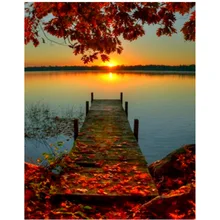 На заказ Алмазная картина осенние пейзажи Дерево вышивка крестиком Рождество Санта Клаус hibah домашний декор diy pintura Алмазная мозаика Круз