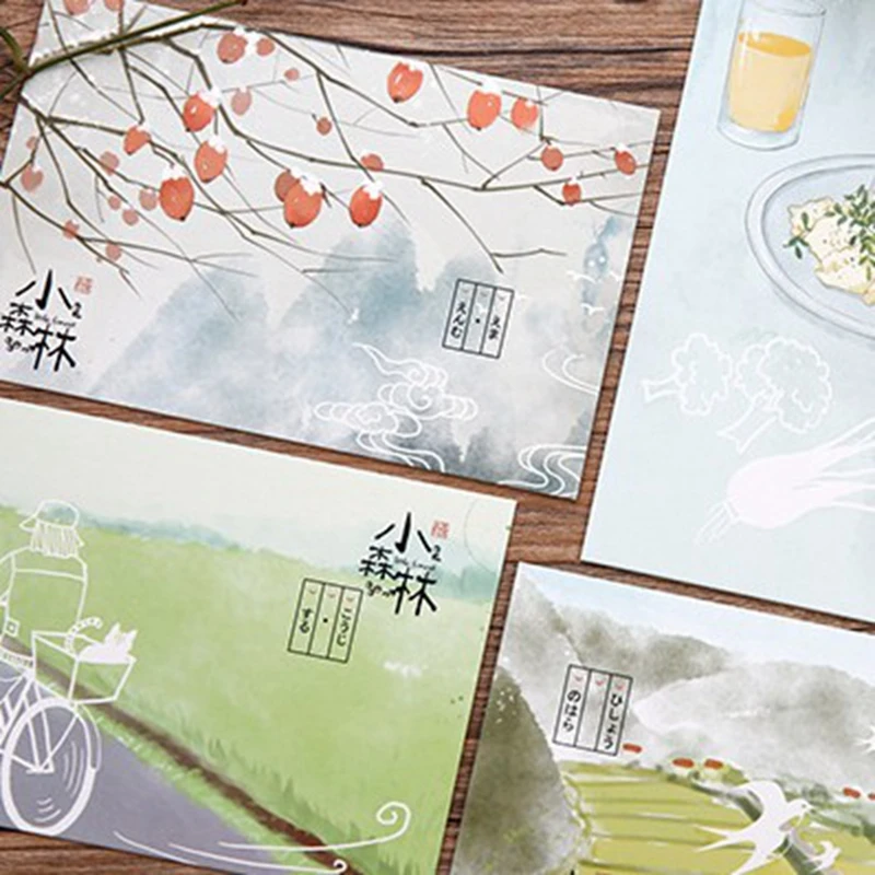 30 Pcs Lot Livraison Gratuite Japonais Film Petite Foret Lumineux Carte Postale D Anniversaire Carte Festival Cartes Aliexpress