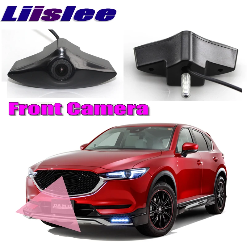 

LiisLee Car Front Camera Hood Mesh Logo Grille CAM For Mazda CX-5 CX5 KF 2017 2018 DIY Manually Control Channel Front Camera