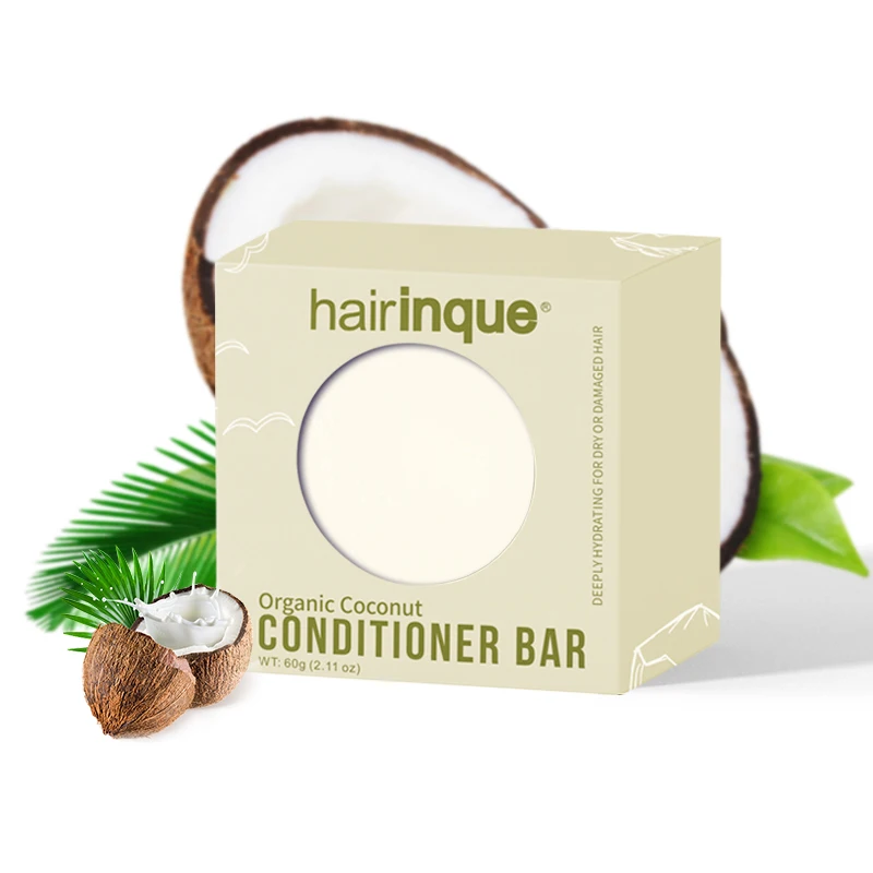 

HAIRINQUE Organic handmade coconut conditioner bar solid hair conditioner soap deeply hydrating for dry or damaged hair care