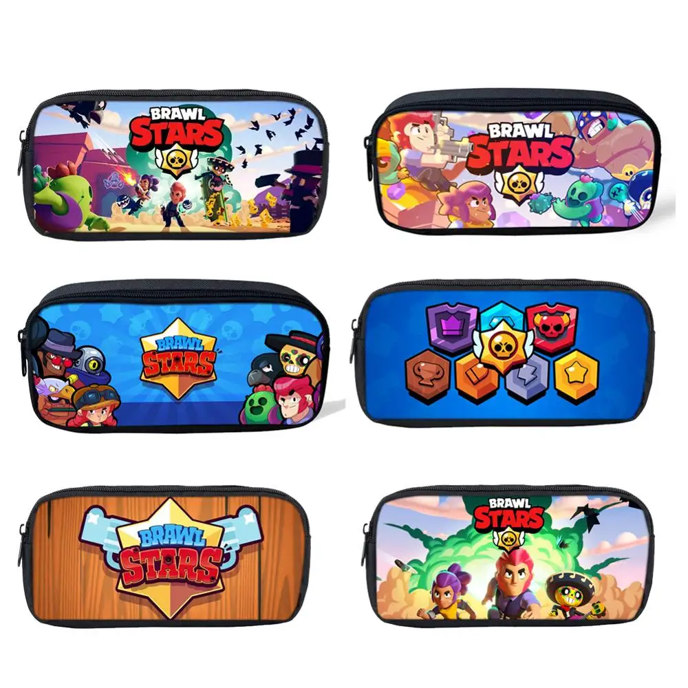 

2019 Hot Game Brawl Stars Bags Student Pen Box Casual Pencil Pouch For Boys Girls Kids Back to School Gift Child Anime Schoolbag