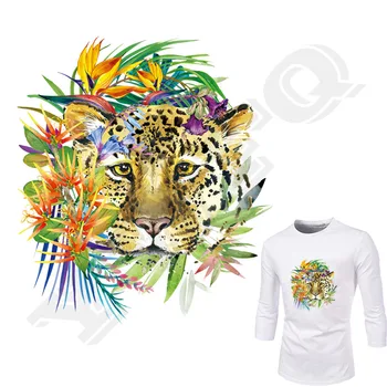 

Leopard Iron On Patch Watercolor 2018 New T-Shirt Diy Decoration Easy Print By Household Irons A-Level Washable Applique
