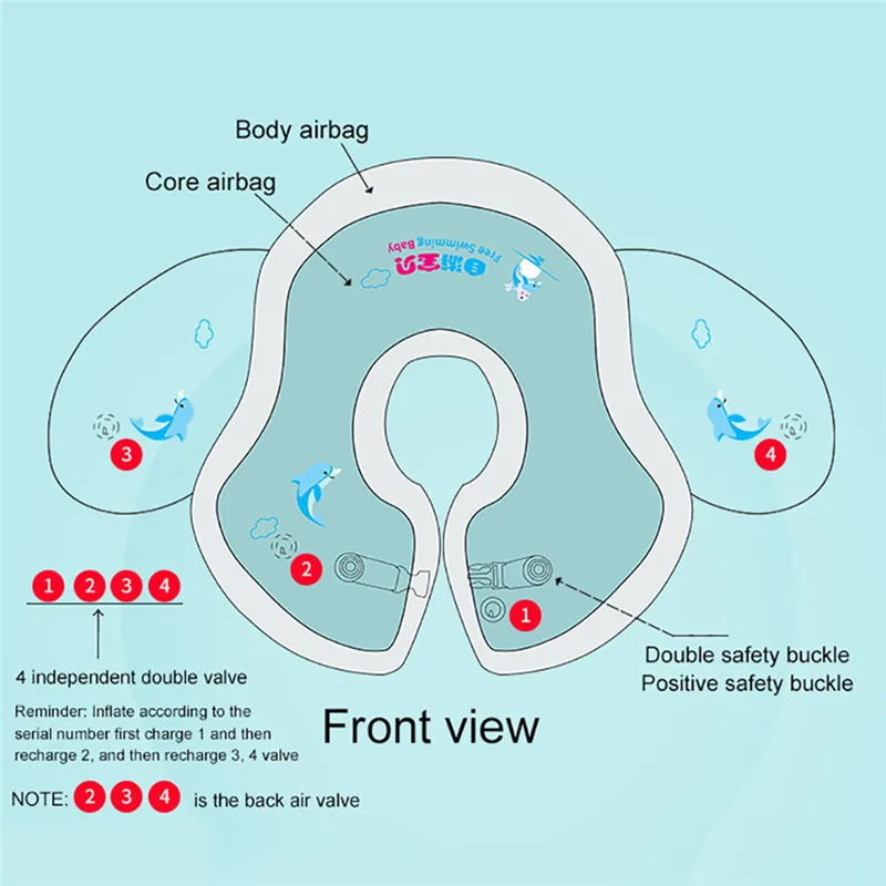 Детские аксессуары для плавания кольцо для шеи надувные колеса для новорожденных круг для купания бассейн плоты безопасный плавательный круг для шеи кольца летняя игрушка