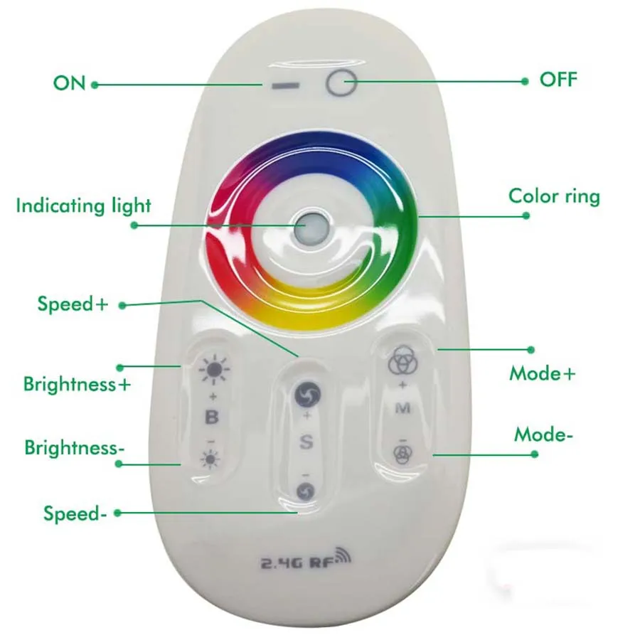 2,4G светодиодный контроллер беспроводной RGB RGBW Пульт дистанционного управления с настенным кронштейном