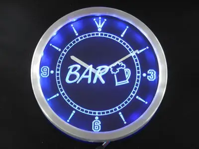 

nc0343 Bar Beer Cup Mug Cheers Pub Club Neon Sign LED Wall Clock