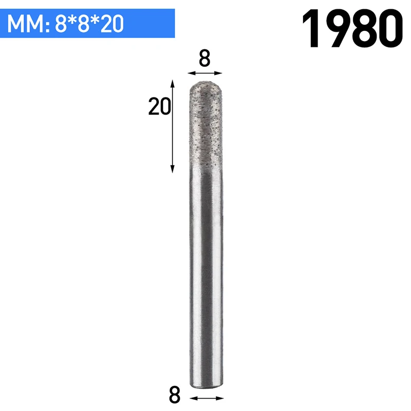 HUHAO 1 шт. Камень Гравировальный Бит камень машина резак ЧПУ маршрутизатор бит для камня резьбы инструмент гальванический Алмазный маршрутизатор бит - Длина режущей кромки: 1980