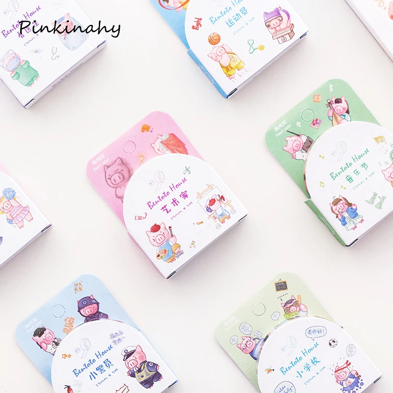 

Cute Animal Lovely Pig Masking Washi Tape Decorative Adhesive Tape Decora Diy Scrapbooking Sticker Label Stationery JD032