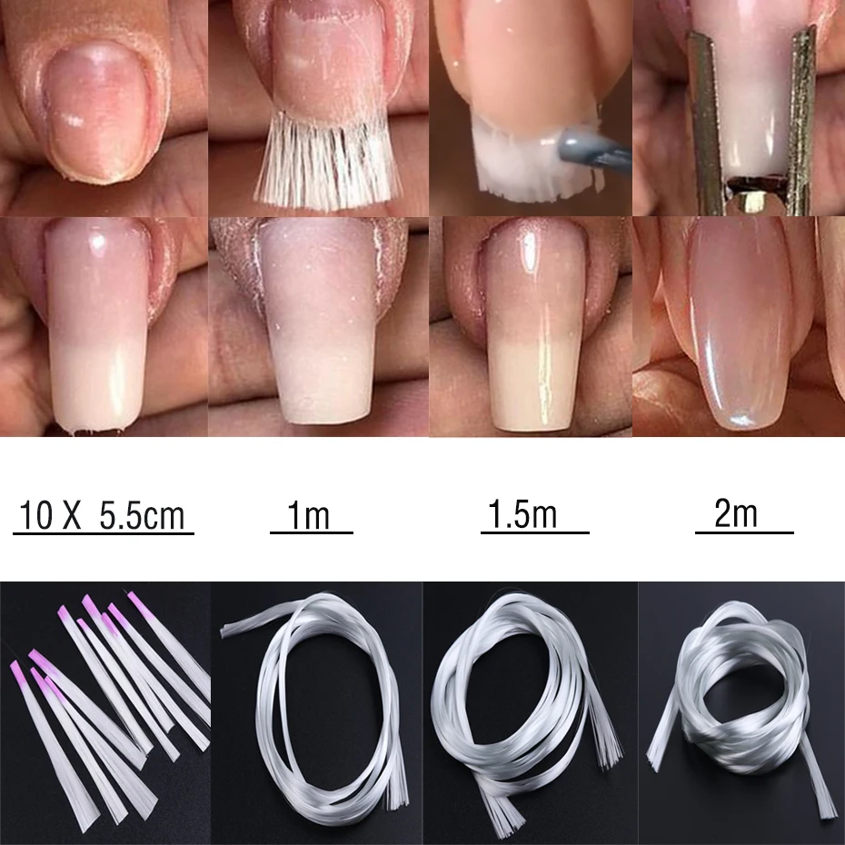 Nail Extension Fiber Silk Fibernails Nail Form Acrylic Tips Gel Glass Fiber Fiberglass Nails Extension Paper Accessory Set LA952