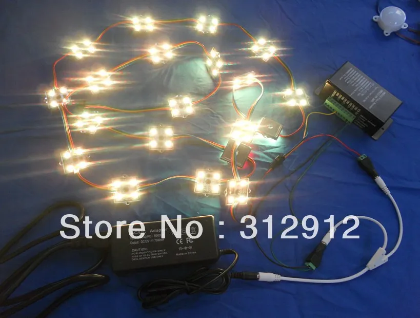 

40pcs 12V WS2801 pixel module+DMX-SPI convertor+12V/85W power adaptor