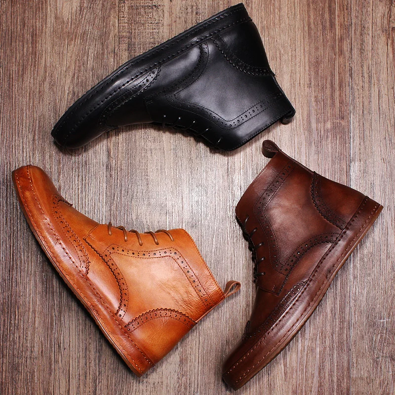 carved leather boots