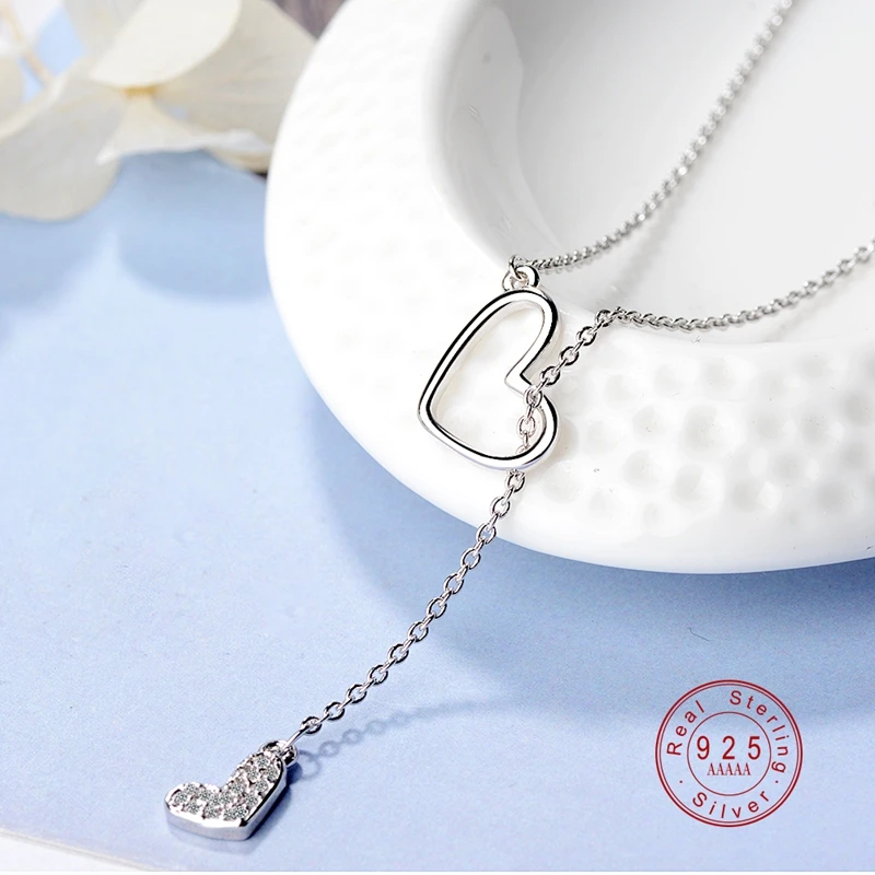 Новая мода 925 пробы серебро Бесконечность двойная Forever Love цепочка подвеска ожерелья для женщин Стерлинговое серебро ювелирные изделия