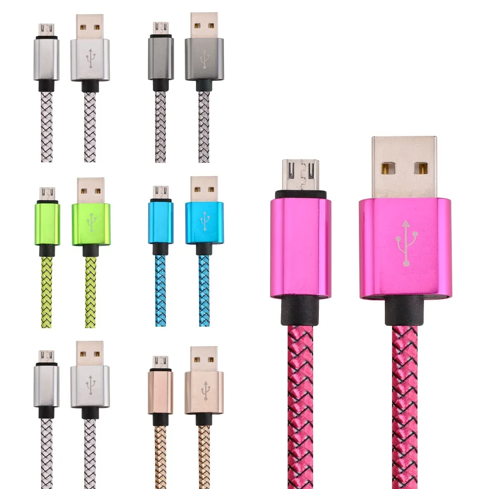 1m 2m 3m Quick Charging Braided Nylon fabric usb cable Accessory