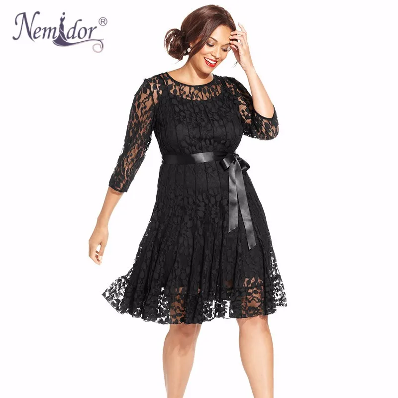 Nemidor Plus Size Lace Dress (2)
