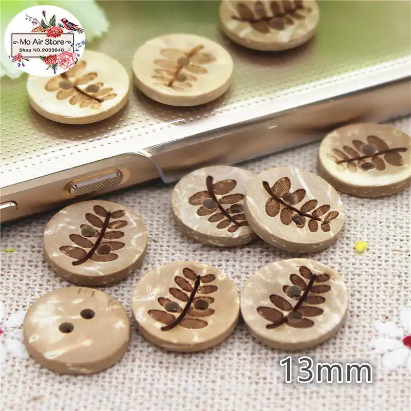 50pcs Mixed Brown Coconut Shell 2/4 Holes Buttons fit Sewing Scrapbooking Super 