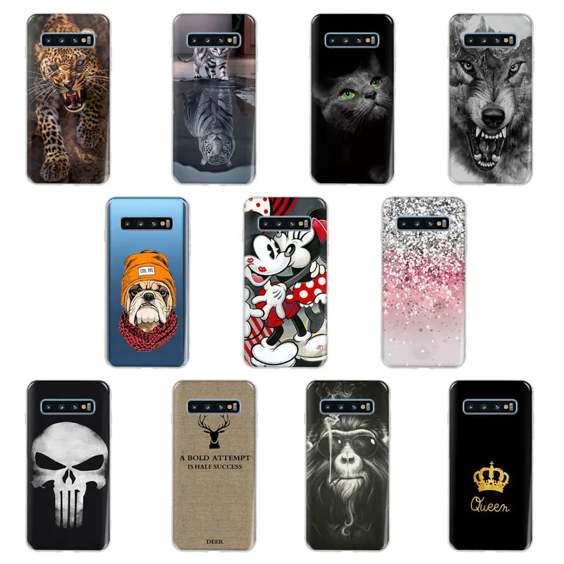 

Crown Queen Scenery Floral Art Soft TPU Case For Capa Samsung Galaxy S10 e S10 + Plus S10 Transparent Silicon Cover fundas