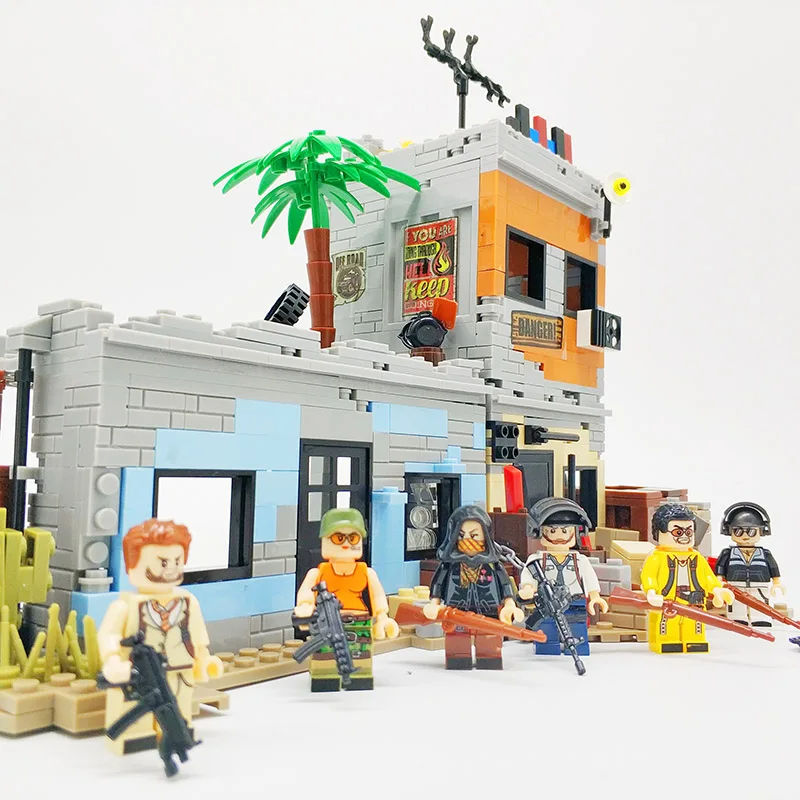 

City House Model Block Military SWAT PUBG Figures Block Army Soldier Weapon Building Blocks LegoINGlys Plants Accessories Blocks