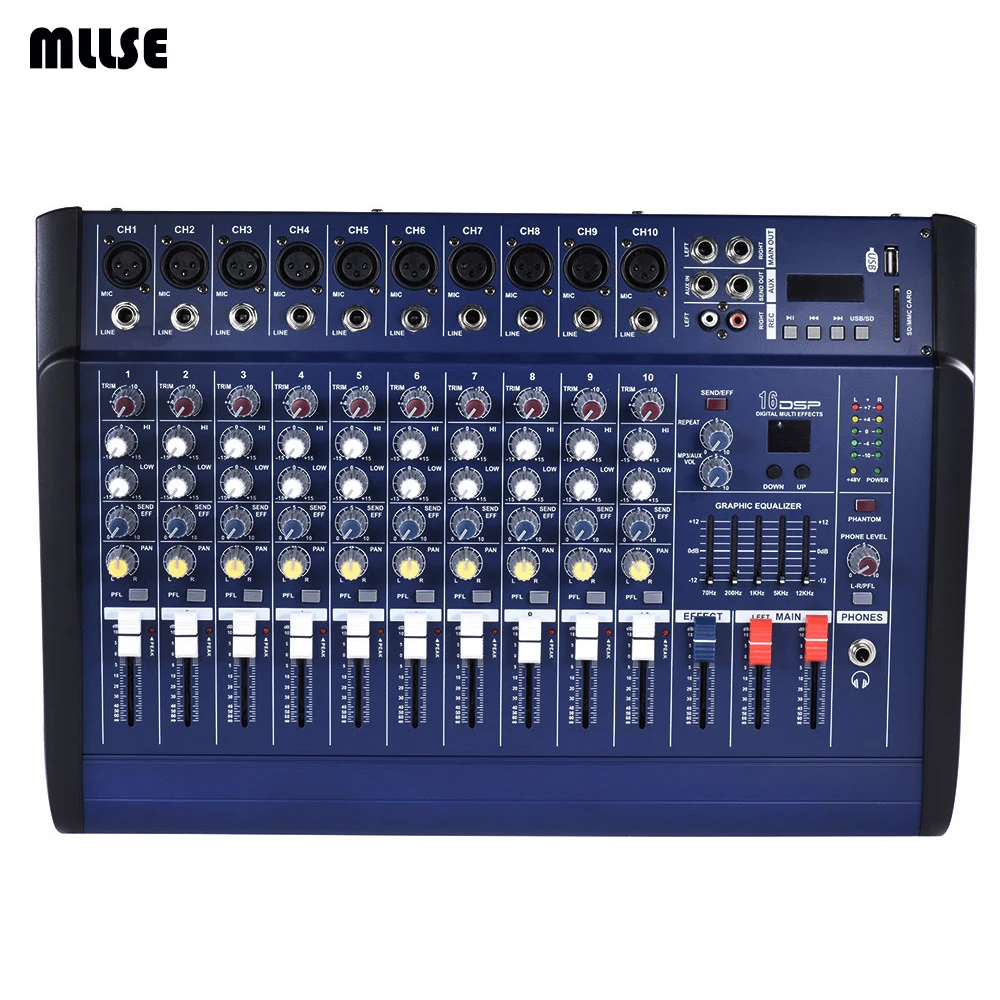 500W Professional Powered Sound Mixer for Studio Recording
