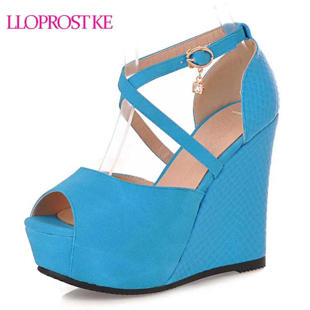 

LLOPROST KE Woman Sandals Summer Women Concise Platform Open Toe Casual Shoes Woman Fashion Rome Bottom Wedges Sandals MY317
