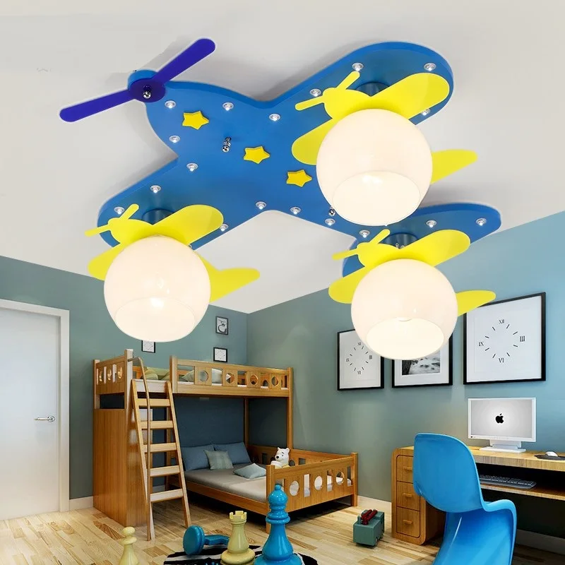 

Kids room light boys' ceiling lights personalities originality cartoon bedroom kindergarten blue LED aircraft ceiling lamp ZA821