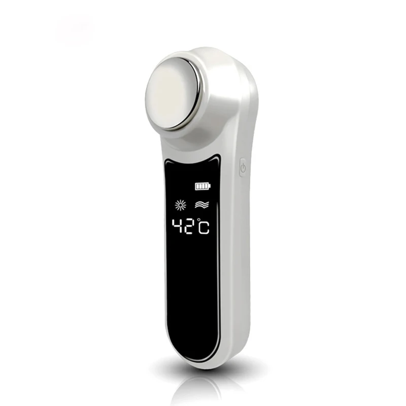 Quente e Frio Cuidados com a Pele Ferramenta de Beleza Cryotherapy Ultra-sônico Martelo Rosto Levantamento Facial Massageador 6 - 45 Graus Alternadamente Encolher Poros 9 Beleza e saúde