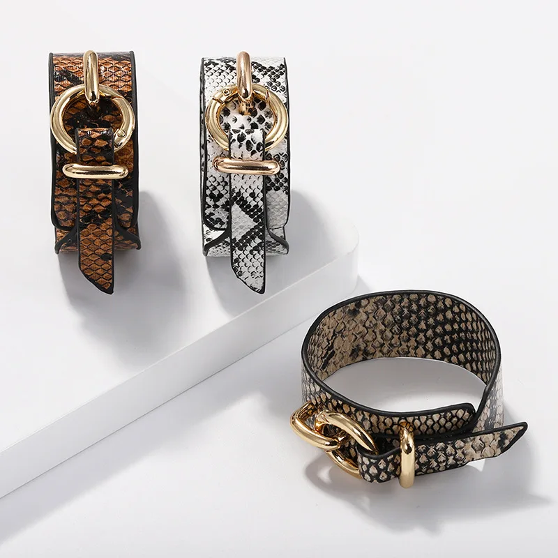 YD& YDBZ новые браслеты из искусственной кожи с узором питона женские ювелирные изделия из искусственной кожи Регулируемый браслет с шармом панка женские ювелирные изделия