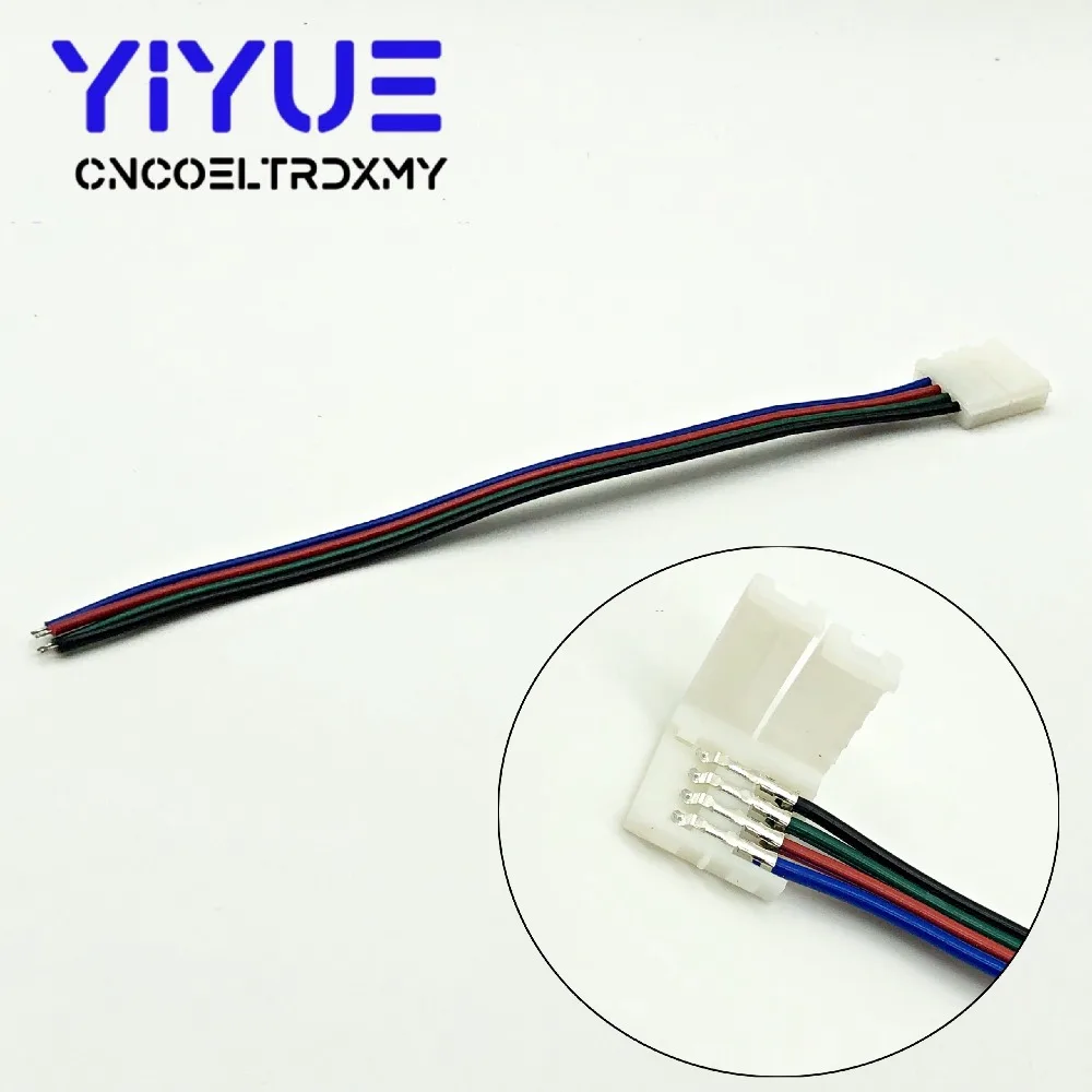 RGB LED Strip Connector 4pin 10mm Free Welding Connector 5pcslot for RGB 5050 LED Strip (4)