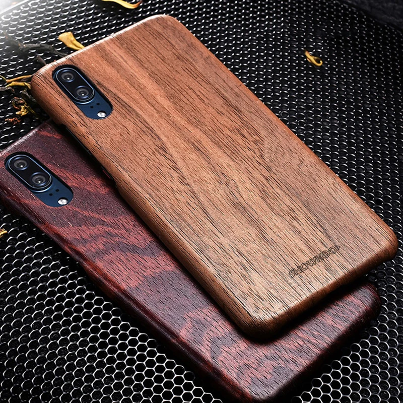 Showkoo Case For Huawei P20/P20 Pro Phone Original Wooden+Fiber Combination Cover Wooden Coque |