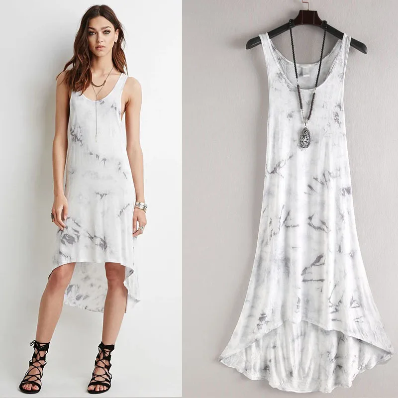 Rayon Summer Sleeveless Dress Tie Dye 