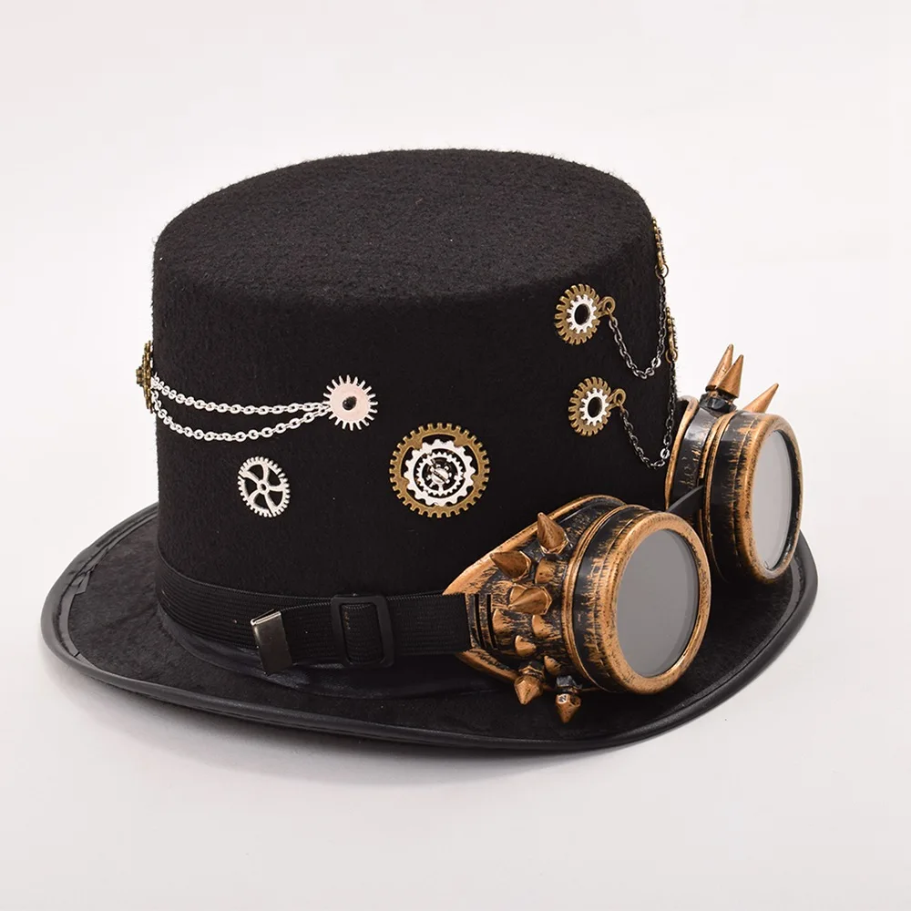 Фетровая Кепка Унисекс Женская Мужская винтажная черная шляпа в стиле панк очки