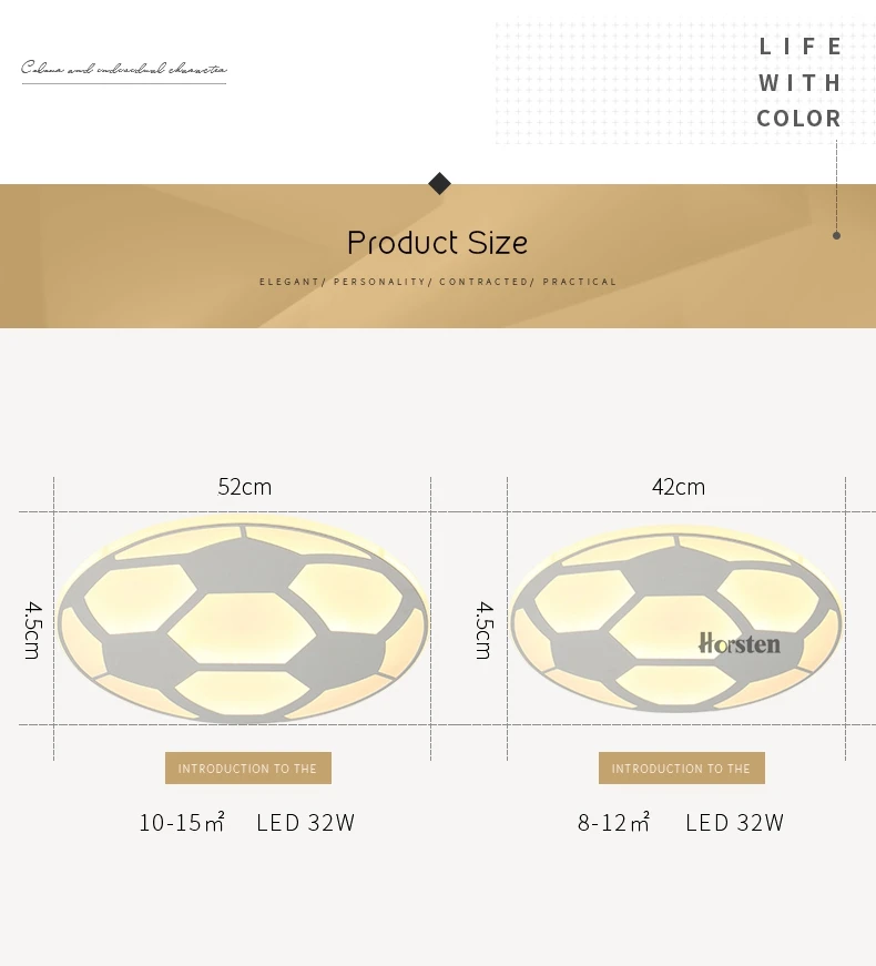 Creative Kids Room Lighting Acrylic Football Design LED Ceiling Lights For Baby Room Child Bedroom Ultra-thin Dimmable Ceiling Lamp (8)
