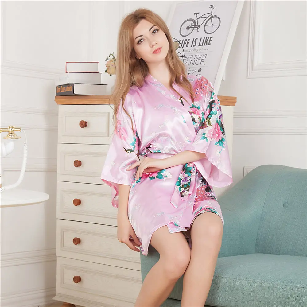 Плюс размеры Модные женские летние пикантные кимоно мини халат для ванной платье белый район юката Ночная рубашка Pijama Mujer Mds006