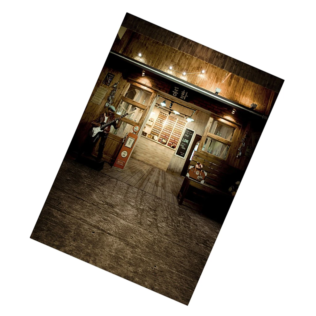 High Quality Backdrops Background Backcloth for Dolls Action Figures Photography Accs Vintage Bar Picture 50x90cm
