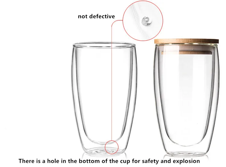 Высокое боросиликатное двойной слой стекла пользовательских покрыты с крышкой Изолированные чашки прозрачное стекло кружки для кофе творческой форме яйца чашки