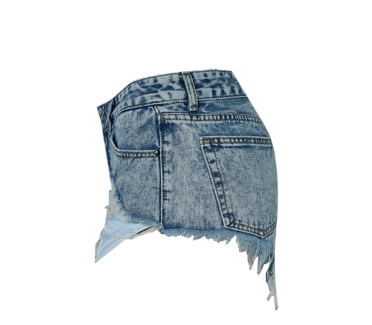Горячие девушки сексуальные джинсовые шорты Высокая талия рваные джинсы для женщин дизайн элегантный стиль лето нерегулярные плюс размер одежда