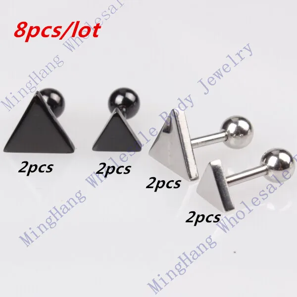

Mixed 2 Size High polished 316L stainless steel stud earrings Ear Cartilage Helix Tragus Body Jewelry
