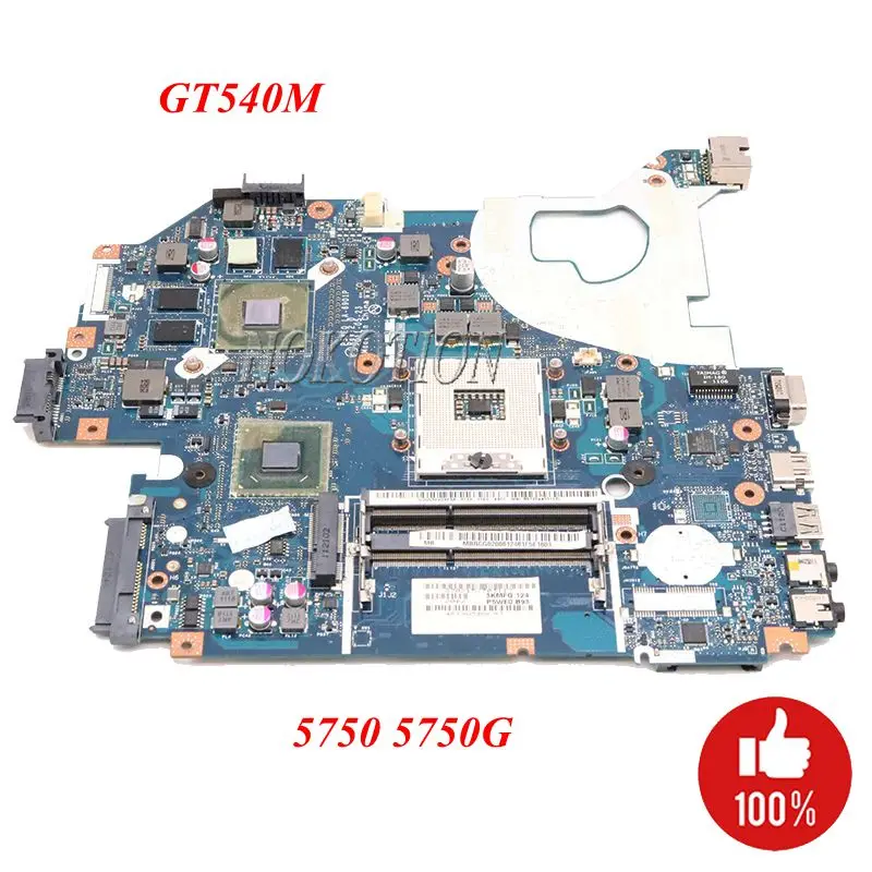 Материнская плата NOKOTION MBRG502001 P5WE0 для ноутбука Acer aspire 5750 5750G 5755G HM65 2xSO DIMM DDR3 GT540M 1