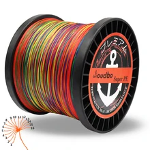 Серия Jioudao 16 нитей 300 м 500 м 1000 м 1500 м супер сильная плетеная рыболовная проволока 60LB-310LB многофиламентная полиэтиленовая леска для осетрА